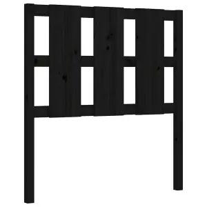 Berkfield Bed Frame with Headboard Black 90x200 cm Solid Wood