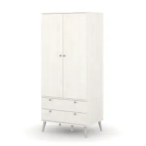 Core Products Augusta Curve 2 door, 2 drawer wardrobe , White