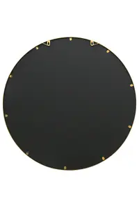 MirrorOutlet Circulus - Gold Metal Framed Round Window Wall Mirror 31" X 31" (80x80CM)