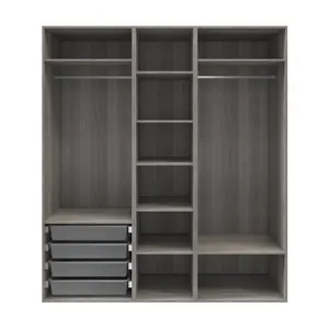 GoodHome Atomia Freestanding Grey oak effect Particle board Wardrobe, clothing & shoes organiser (H)2250mm (W)2000mm (D)580mm