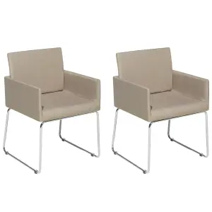 Set of 2 Dining Chairs GOMEZ Beige