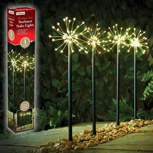 Christmas Workshop 4 Pack 160 LED Starburst Path Lights - Warm White | Robert Dyas