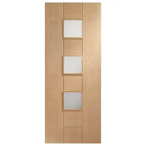 Internal Messina Oak Obscure Glass Door 2040 x 926 x 40mm