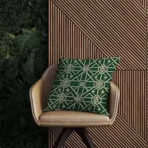 Green Lattice Design Outdoor Cushion 60cm x 60cm