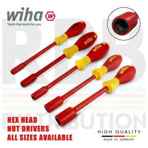 Wiha Hexagon Screwdriver Nut Driver 5pcs VDE Electrician 5.5mm To 13mm 29466