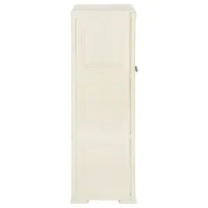 Berkfield Plastic Cabinet 79x43x125 cm Wood Design Cream