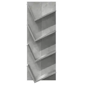 Alpen Home Wall Bookshelf 4-Tier Smoked Oak 33X16x90 Cm Concrete Grey