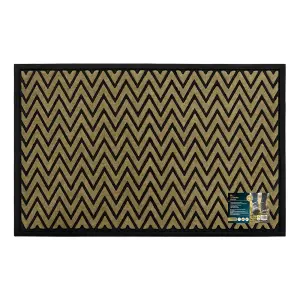 JVL Vienna Rubber Backed Scraper Doormat, 60x90cm, Zigzag