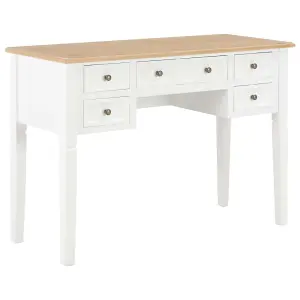 Berkfield Writing Desk White 109.5x45x77.5 cm Wood