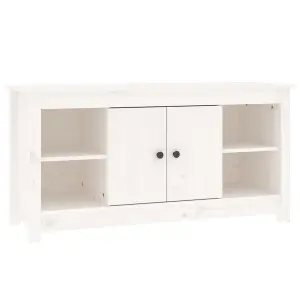 Berkfield TV Cabinet White 103x36,5x52 cm Solid Wood Pine