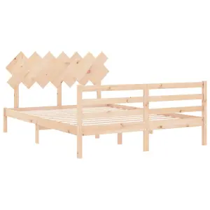 Berkfield Bed Frame with Headboard 140x200 cm Solid Wood