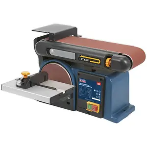 Versatile Portable Table Mounted Disc and Belt Sander - 370W Motor, 230V Power Supply