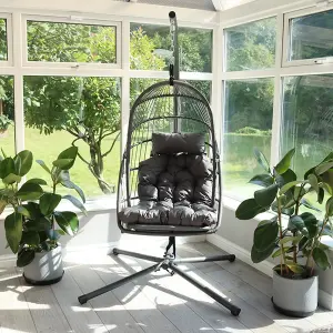 Relaxer Hanging Rattan Pod Chair