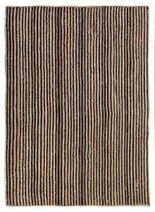 CHAKKAR DARK Stripe Rectangular Jute Beige Black Rug / 120 cm x 180 cm