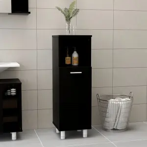 Berkfield Bathroom Cabinet Black 30x30x95 cm Engineered Wood