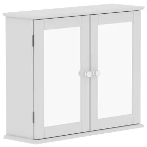 Lassic Hayle Matt White Double Bathroom Wall cabinet Mirrored (H)47cm (W)57cm