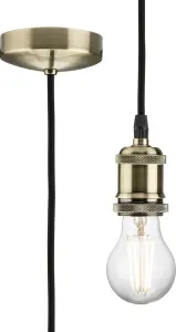 Luminosa 1.8m E27 Vintage Pendant Set - Antique Brass 230V IP20 80W