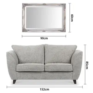 Andrews Flat Wall Mirror Antique Silver / 60cm x 90cm W