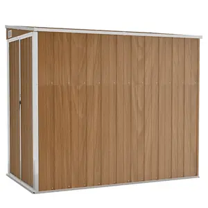 Berkfield Wall-mounted Garden Shed Brown 118x194x178 cm Galvanised Steel