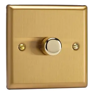 Varilight 1-Gang 2-Way 120W V-Pro LED Dimmer Brushed Brass