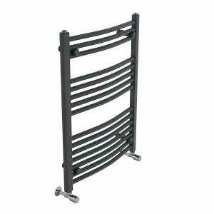 Right Radiators 800x600 mm Curved Heated Towel Rail Radiator Bathroom Ladder Warmer Anthracite