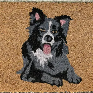 Border Collie Dog Indoor & Outdoor Coir Doormat