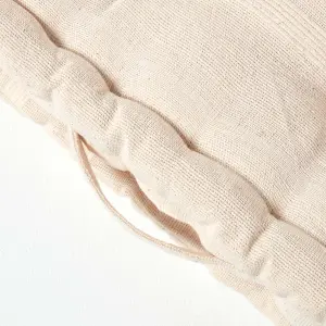 Homescapes Rajput Ribbed Cotton Floor Cushion Natural