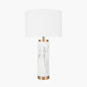 Marble Effect Ceramic Tall Table Lamp