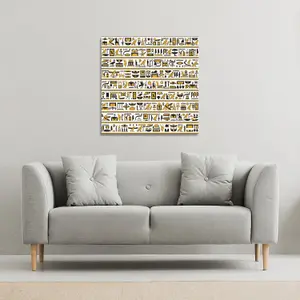 Ancient Egyptian Hieroglyphs (Canvas Print) / 101 x 101 x 4cm