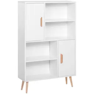 Clio 123cm H x 80cm W Solid Wood Standard Bookcase White