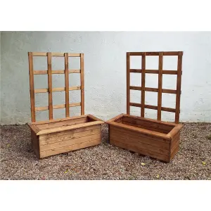 Traditional Large Kensington Wooden Planter x 2