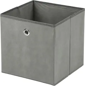 Set of 2 Large Foldable Square Storage Cubes - 30x30x30cm Fabric Organizer Canvas Cube Boxes Collapsible Bins