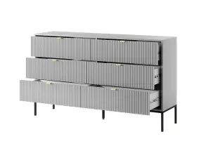 Stylish Nova Chest of Drawers H830mm W1540mm D390mm in Grey Matt - Versatile Elegance