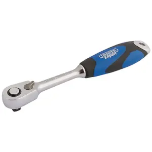 Draper 60 Tooth Micro Head Reversible Soft Grip Ratchet, 1/4" Sq. Dr. 26514