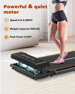 2-in-1 Electric Treadmill Under Desk Walking Pad with Bluetooth& Remote Control(Black)