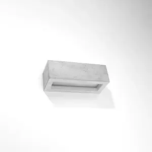 Vega Concrete & Glass Grey 1 Light Classic Wall Light