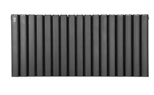 Aluminum Designer Horizontal Radiator Compatible with Heat pump.Model "Pioneer Plus " Black. 1200 mm.500mm.Btu/hr:7508