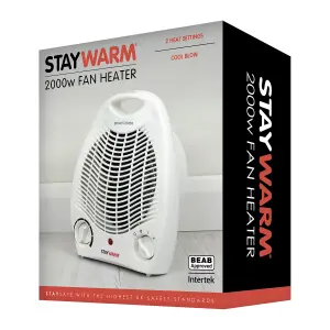 StayWarm 2000w Upright Fan Heater - White