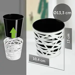 Plant pot planter Flowerpot Crystal Modern Decorative Daizy White 13cm