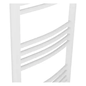 Rinse Curved Bathroom Heated Towel Rail Warmer Radiator Central Heating White - 1000x500mm