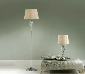 Compton Chrome Floor Lamp and Lamp Shade