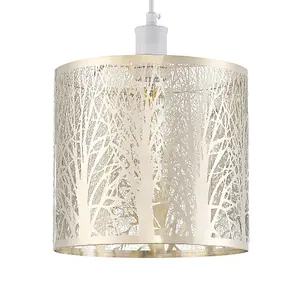 Unique and Beautiful Brushed Gold Metal Forest Design Ceiling Pendant Shade