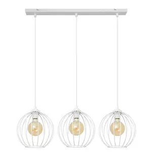 Luminosa Mercure Straight Bar Pendant Ceiling Light White 70cm