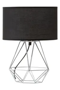 Interiors by Premier Wyra Black And Chrome Finish Table light