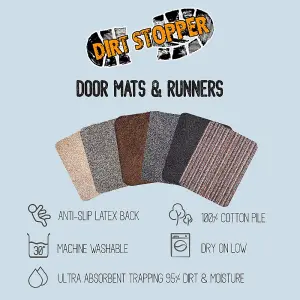 100% Cotton Dirt Stopper Anti Slip Door Mat 65x150cm - Moonshine