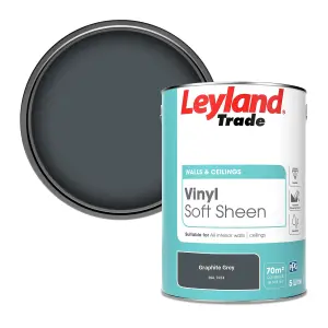 Leyland Trade Vinyl Soft Sheen Walls & Ceilings Emulsion Paint Graphite Grey (RAL 7024) - 5L