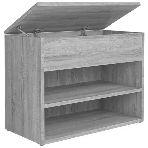 Berkfield Shoe Bench Grey Sonoma 60x30x45 cm Engineered Wood