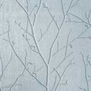 GoodHome Obetia Teal Metallic effect Tree Textured Wallpaper