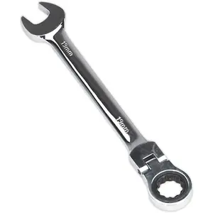 19mm Flexible Ratchet Combination Spanner - Chrome Vanadium Steel Tool for Tight Spaces