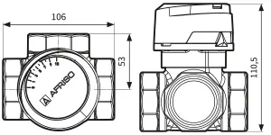 Afriso 3-way 6/4" Inch BSP Female DN40 Universal Mixing Valve Heating Cooling Systems